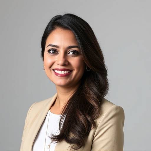 Portrait of Samira Khan, Marketing Manager at Apex Studios.